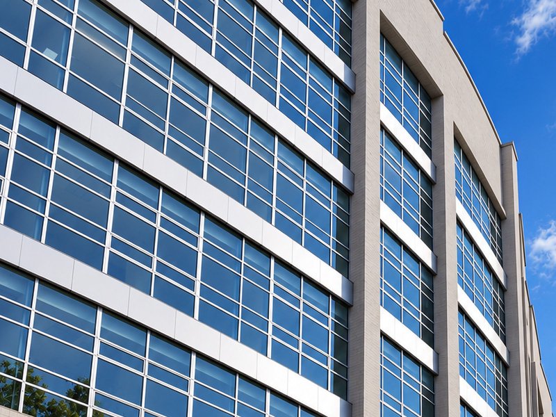 Ventanería en aluminio de una fachada de edificio